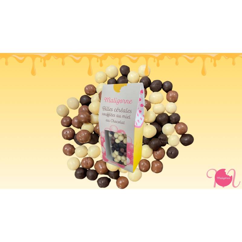 TRIO de billes aux céréales aux 3 chocolats  signées Maligorne Limoux