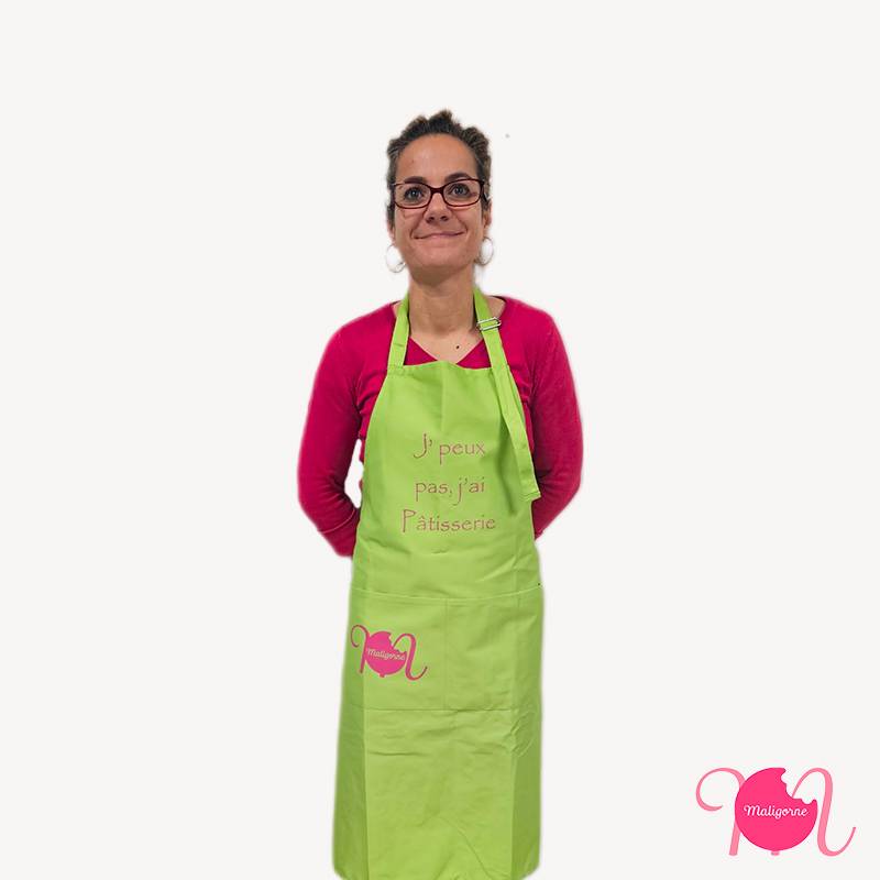 Green apron "J'peux pas, j'ai Pâtisserie" Maligorne Limoux